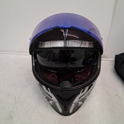ILM MOTORCYCLE FULL-FACE HELMET - PINLOCK COMPATIBLE WITH CLEAR AND TINTED VISORS - MEDIUM - MANTA BLUE (MODEL: ILM-Z501) image 10