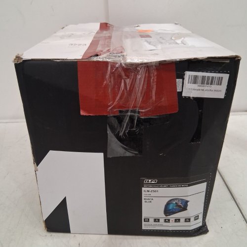 ILM MOTORCYCLE FULL-FACE HELMET - PINLOCK COMPATIBLE WITH CLEAR AND TINTED VISORS - MEDIUM - MANTA BLUE (MODEL: ILM-Z501) image 11