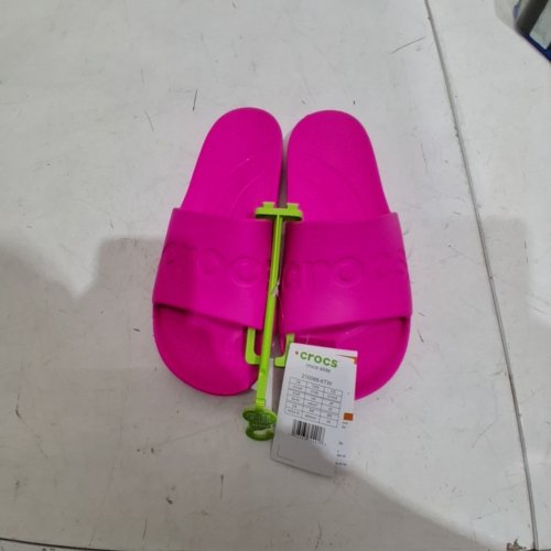 CROCS UNISEX SLIDE SANDALS - MENS 7 - WOMENS 9 - PINK CRUSH image 2