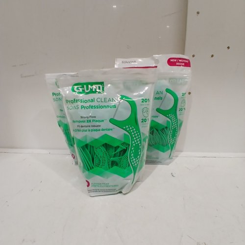 ~445PK GUM PROFESSIONAL CLEAN STRONG FLOSS FLOSSER PICKS - FRESH MINT image 2