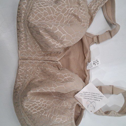 WOMEN'S FRONT CLOSURE FULL COVERAGE BACK SUPPORT POSTURE BRA WIRELESS COMFY - 34DD - BEIGE image 2