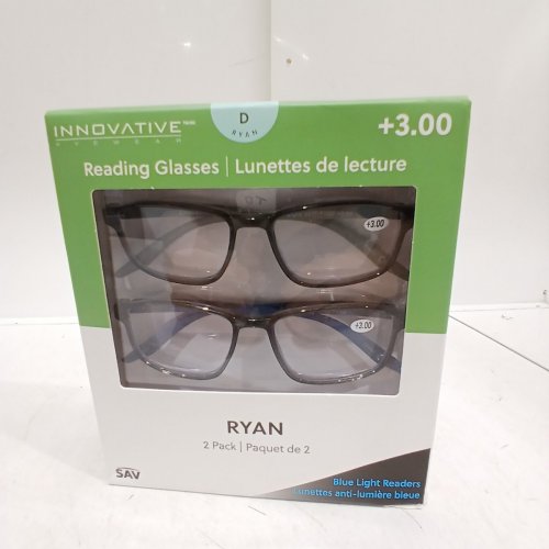 2PK INNOVATIVE EYEWEAR RYAN READING GLASSES - +3.00 - BLACK/NAVY/GREY (MODEL: 8854300) image 2
