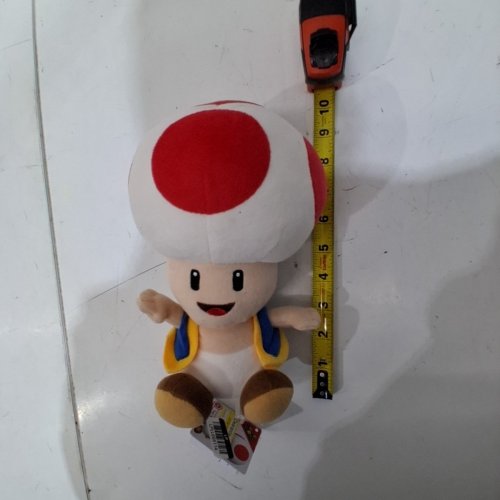 SUPER MARIO TOAD PLUSH TOY - 10" - WHITE/RED image 3