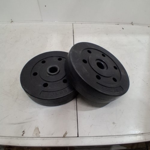 2PK EXERCISE WEIGHT PLATES - 10LB EACH - BLACK image 2