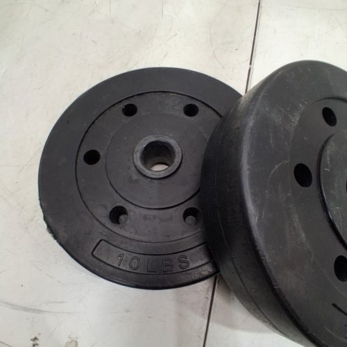 2PK EXERCISE WEIGHT PLATES - 10LB EACH - BLACK image 3