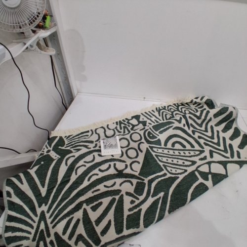 FOUTA MADE IN PORTUGAL BEACH TOWEL - 40" X 70" - GREE/WHITE (MODEL: 1945889) image 2