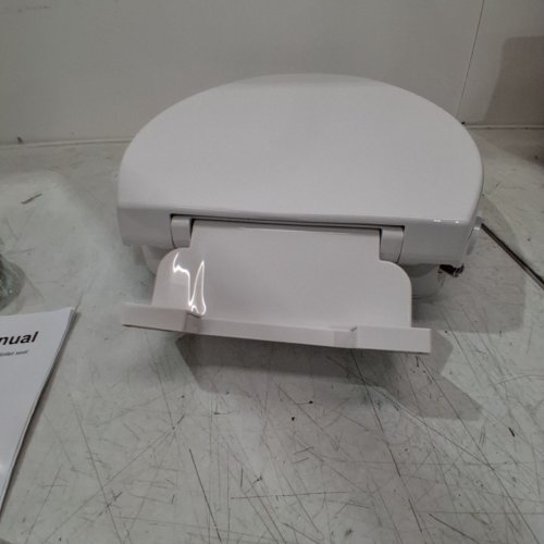 BIGCOW ELONGATED SOFT CLOSE RAISED TOILET SEAT WITH BIDET - DUAL NOZZLE (FRONTAL & REAR WASH) WITH ADJUSTABLE COLD WATER PRESSURE AND STAINLESS-STEEL INLET - 18.5" X 14.2" X 3" BASE - WHITE (MODEL: P5033) image 6