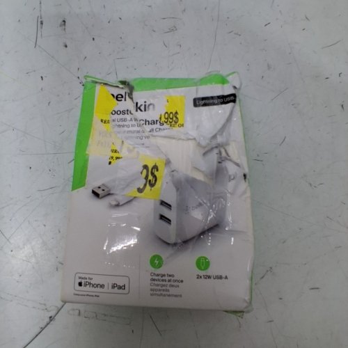BELKIN USB WALL CHARGER WITH LIGHTNING CABLE - 2 X 12W USB-A - WHITE image 3