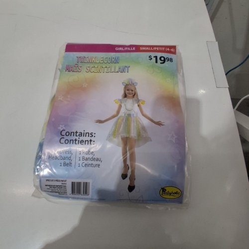 3PC KIDS PARTYHOLICS TWINKLECORN UNICORN COSTUME - SMALL (4-6) - MULTICOLOUR image 2