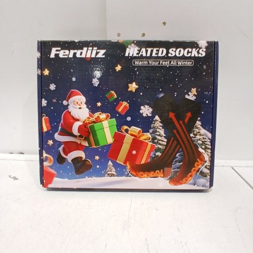 UNISEX ADULT FERDIIZ BATTERY OPERATED HEATED SOCKS - ONE SIZE FITS MOST - BLACK image 2