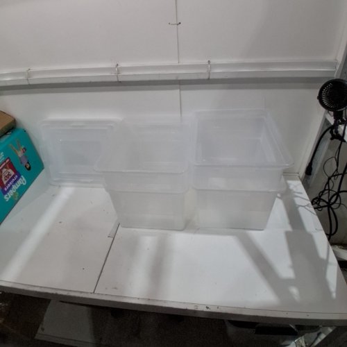 3PK IRIS USA PLASTIC STORAGE BIN TOTE - 33L - CLEAR (MODEL: FB-21E/FB-21EE) image 2