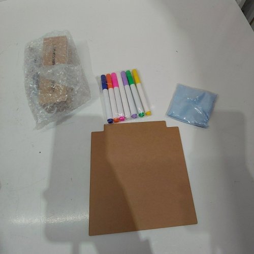 FRELWIM LED DRY ERASE MESSAGE BOARD - 6" X 6" - NATURAL WOOD image 2