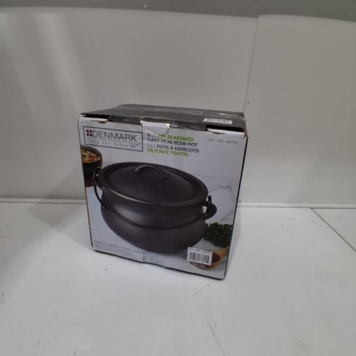 DENMARK CAST IRON BEAN POT WITH LID - 6QT - BLACK image 4