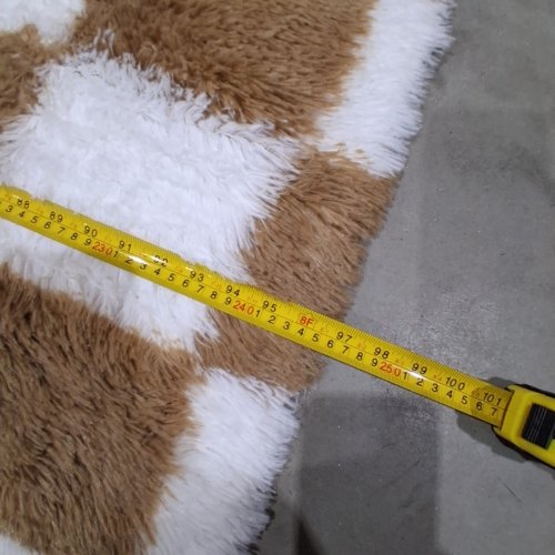 MODERN PLUSH CHECKERBOARD AREA RUG - 8FT X 10FT - BROWN /WHITE image 3
