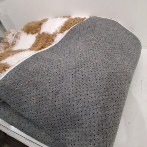 MODERN PLUSH CHECKERBOARD AREA RUG - 8FT X 10FT - BROWN /WHITE image 5