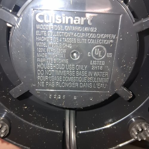 CUISINART ELITE MINI CHOPPER - 4-CUP CAPACITY - BLACK/GREY (MODEL: CH-4DC) image 3