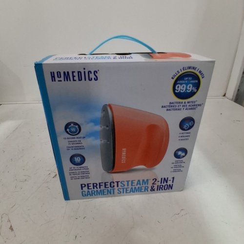 HOMEDICS 2-IN-1 MINI GARMENT STEAMER AND IRON - 800W - 2.2 OZ - ORANGE (MODEL:PS-80-BK) image 2