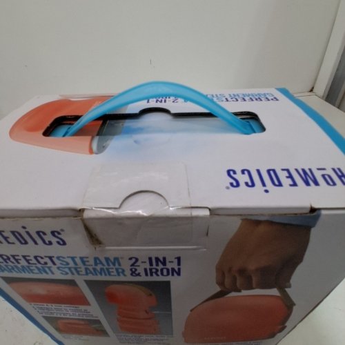 HOMEDICS 2-IN-1 MINI GARMENT STEAMER AND IRON - 800W - 2.2 OZ - ORANGE (MODEL:PS-80-BK) image 3