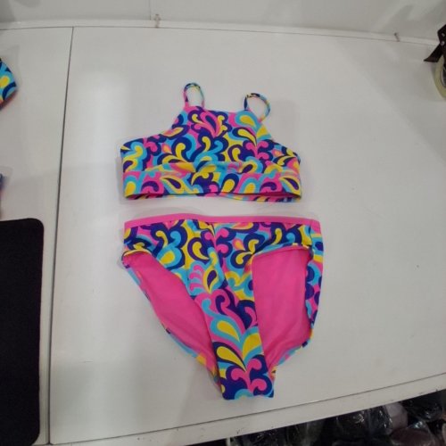 2PC GIRL'S ROOTS SWIMSUIT WITH ADJUSTABLE STRAPS - LARGE (10/12) - ABSTRACT MULTICOLOUR (STYLE: 7042828) image 2