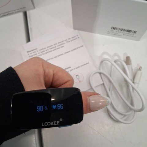 LOOKEE RING-PRO SLEEP OXYGEN MONITOR WITH PC & MOBILE APPS - BLUE/BLACK - (MODEL: OXIBAND-1) image 2
