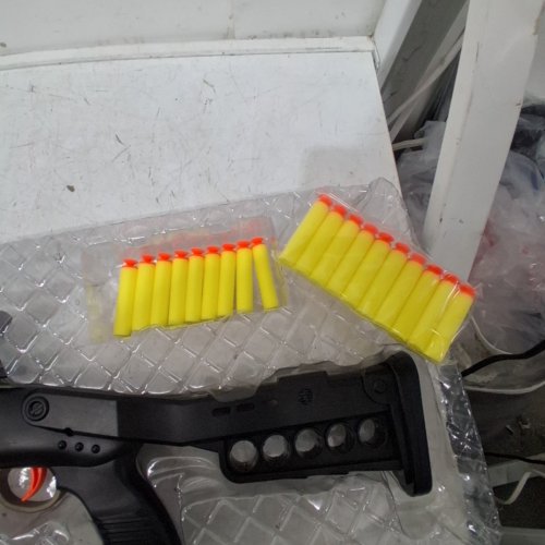 DOUBLE BARREL KIDS TOY SHOTGUN DART BLASTER WITH TARGETS - SAND BROWN/ BLACK (MODEL: 1107) image 3