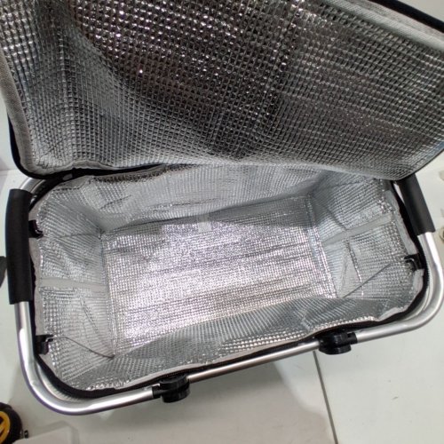 FOLDING FABRIC INSULATED PICNIC BASKET - 18" X 10.5" X 9" - BLACK image 4