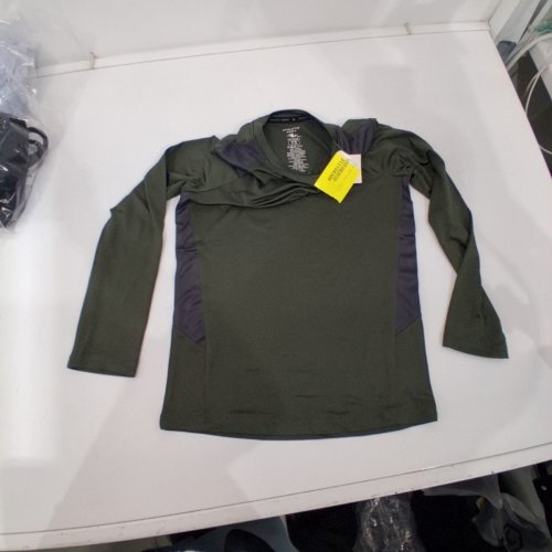 BOY'S ATHLETIC WORKS LONG SLEEVE ATHLETIC SHIRT - MEDIUM (7-8) - DARK GREEN/GREY (STYLE: AWF51226B) image 2