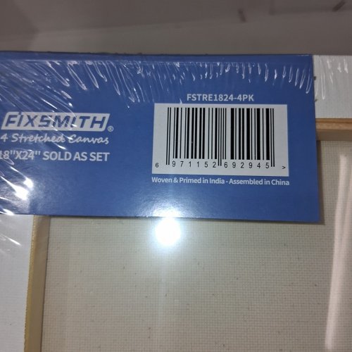 4PK FIXSMITH 100% COTTON STRETCHED CANVAS PANELS - 18" X 24" (MODEL: FSTRE1824-4PK) image 4