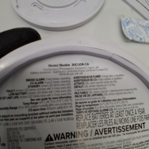 KIDDE DETECT COMBINATION SMOKE AND CARBON MONOXIDE ALARM - WHITE (MODEL: 30CUDR-CA) image 2