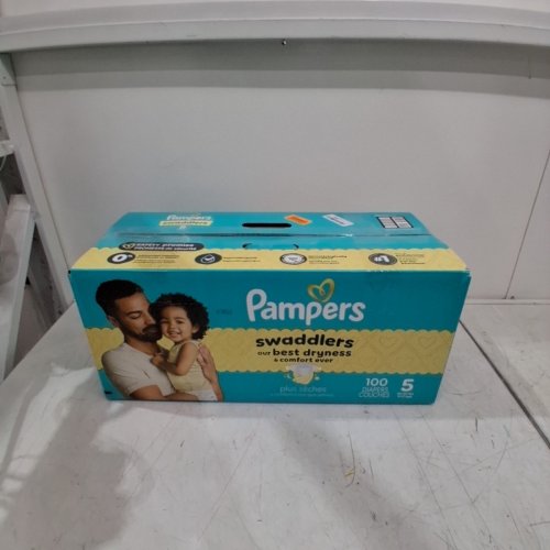 100PK PAMPERS SWADDLERS UP TO 100% LEAKPROOF BABY DIAPERS - SIZE 5 image 4