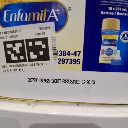 18PK ENFAMIL A+ BABY INFANT FORMULA, 0-12 MONTHS, READY TO FEED BOTTLES - 237ML image 2