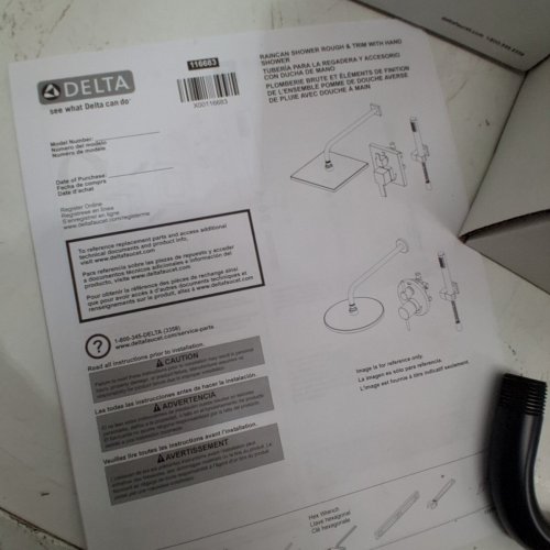 DELTA 14-SERIES SHOWER WITH RAINFALL HEAD & ROUGH VALVE - 10" - MATTE BLACK (MODEL: 342701-BL) image 4