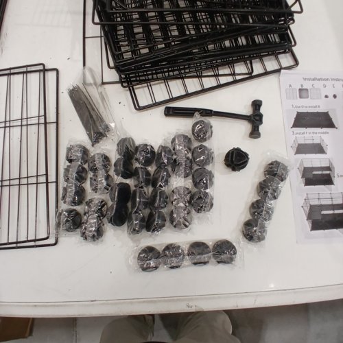 PET WIRE ENCLOSURE PLAYPEN - 35.4" X 23.6" X 23.6" - BLACK image 3