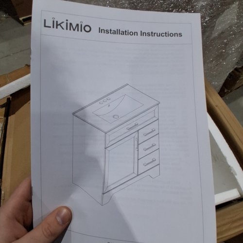 LIKIMIO MODERN WOODEN BATHROOM VANITY CABINET - WHITE image 6