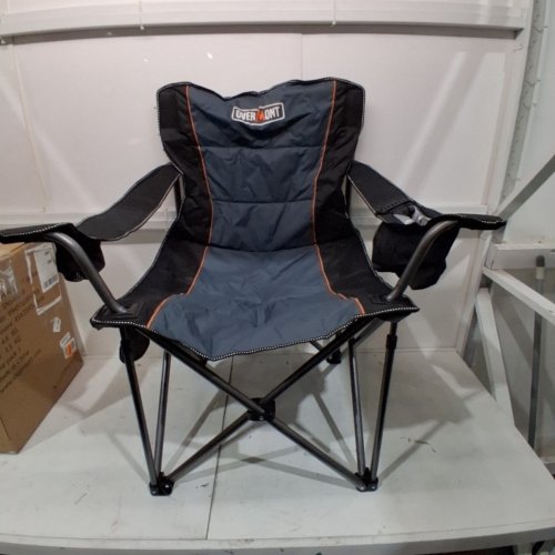OVERMONT OVERSIZED CAMPING FOLDING CHAIR - 450LBS MAX - BLACK image 2