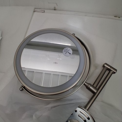 ROCOLLOS WALL MOUNTED LED LIGHT UP MAKEUP MIRROR - 3 LIGHT COLOUR TEMPERATURES - 9" - NICKEL image 7
