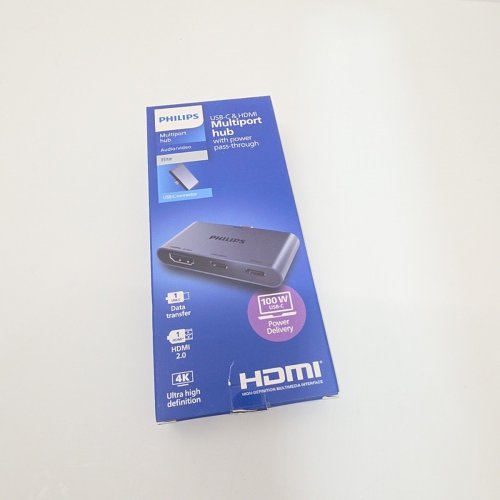 PHILIPS USB-C MULTIPORT HUB WITH 4K HDMI, AND 2 USB-C PORTS - UP TO 100W POWER DELIVERY AND 5GBPS SPEEDS - GREY (MODEL: SWL3303M/37) image 2