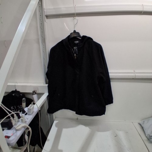 WOMEN'S DENNIS BASSO BUTTON VENT COAT - 2X - BLACK image 3