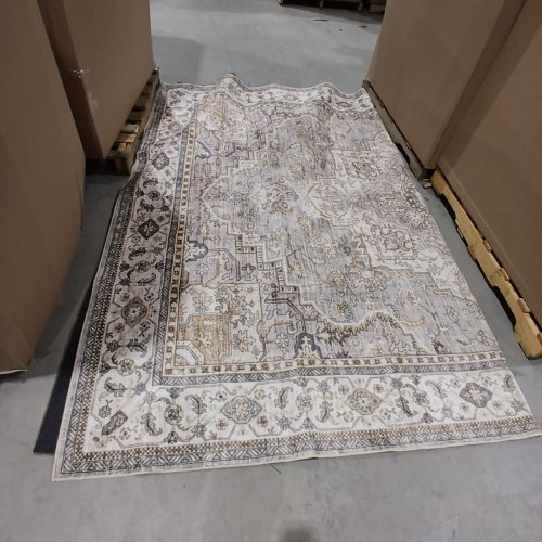 WASHABLE AREA RUG - 12FT X 9FT - GRAY/BEIGE/TAN image 2