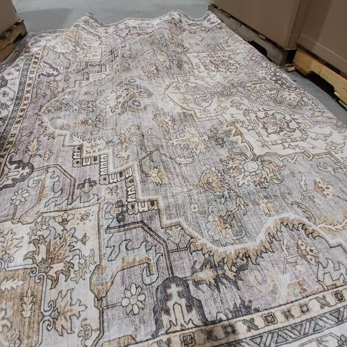 WASHABLE AREA RUG - 12FT X 9FT - GRAY/BEIGE/TAN image 3