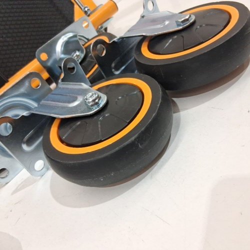 MAXWORKS FOLDING PLATFORM TRUCK PUSH DOLLY WITH SWIVEL WHEELS - 660LBS CAP - YELLOW/BLACK (MODEL: 80877) image 3