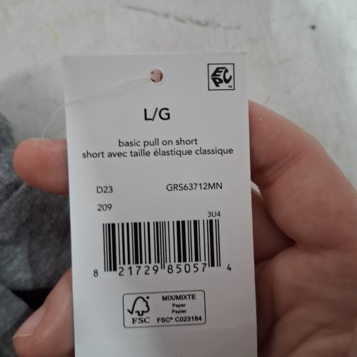 MENS GEORGE PULL-ON BASIC PAJAMA SHORTS - LARGE - GRAY (MODEL: GRS63712MN) image 3