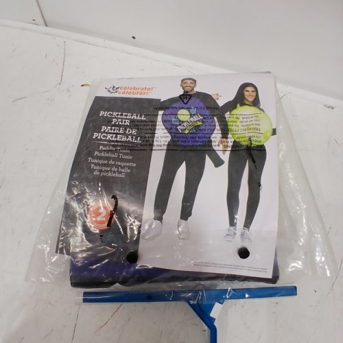 2PC ADULT PICKLEBALL PAIR COSTUME TUNIC - ONE SIZE FITS MOST - PURPLE AND GREEN image 3