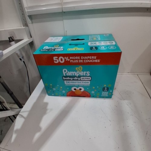 200PK PAMPERS BABY DRY ULTRA, FRAGRANCE FREE - SIZE 1 - ELMO image 4
