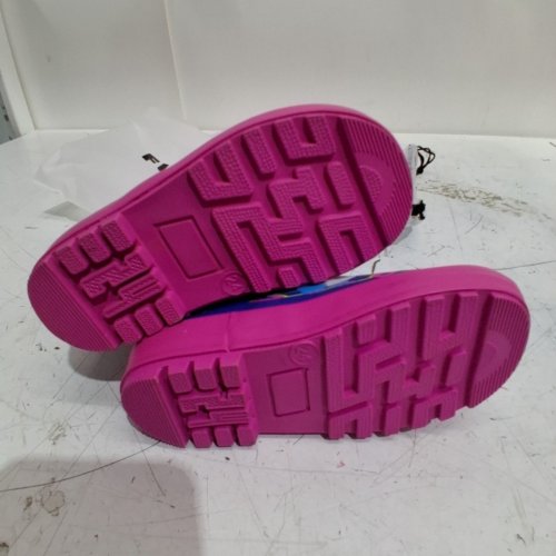 KID'S FUNCOO PLUS RAIN BOOTS - SIZE 7 - BLUE/PINK/DINOSAURS image 4