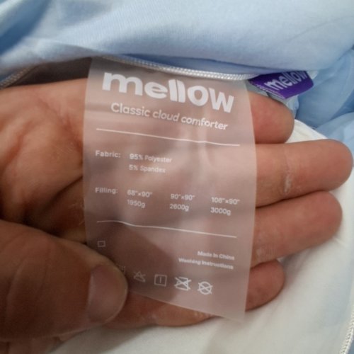 MELLOW classic cloud COMFORTER BLANKET - KING/CAL KING (106" X 90") - BABY BLUE/WHITE image 4