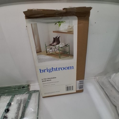 BRIGHTROOM 2-TIER STACKABLE SHOE RACK - 24"-44" X 12" X 13" - GREEN (MODEL: 002-05-5441) image 4