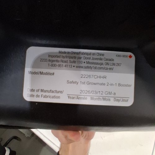 SAFETY 1ST 2-IN-1 LIGHTWEIGHT GROWMATE BELT-POSITIONING BOOSTER CAR SEAT WITH HIGH-BACK TO BACKLESS & ADJUSTABLE HEADREST - BLACK (MODEL: 22267CHHR) image 2