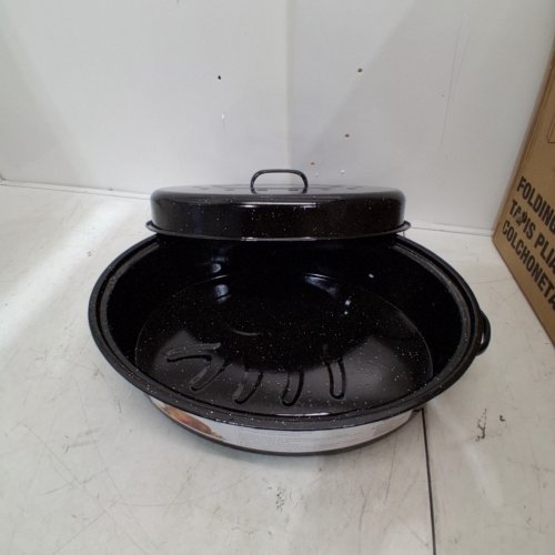 STARFRIT OVAL ENAMELED CARBON STEEL OVEN ROASTER PAN - 10QT - BLACK image 2