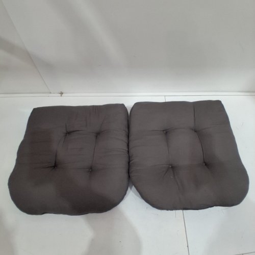 2PK TUFTED SQUARE CHAIR CUSHIONS - 19 X 19" - DARK GRAY image 2